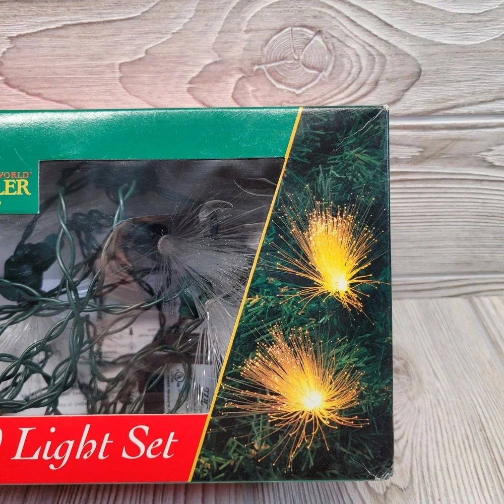 Kurt S Adler Fiber Optic 10 White String Light Set Christmas Tree Holiday Lights